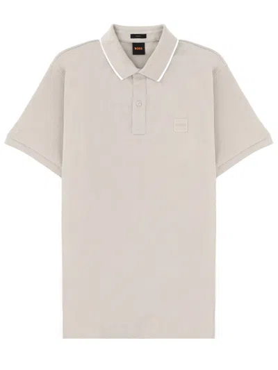 Hugo Boss Boss Men Polo With Logo In Neutral