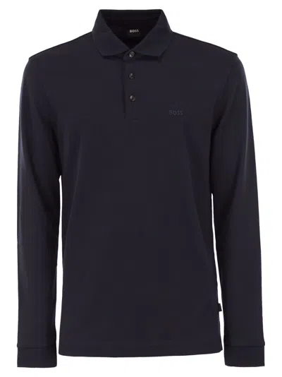 Hugo Boss Boss Men Regular Fit Polo Shirt In Interlock Cotton In Blue