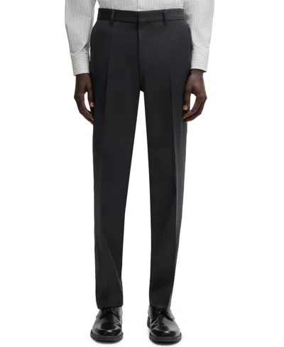 Hugo Boss Boss Men's Regular-fit Virgin Wool Formal Trousers In Blue
