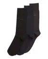 Hugo Boss Boss Men's Regular-length Socks, Pack Of 3 In Open Misc