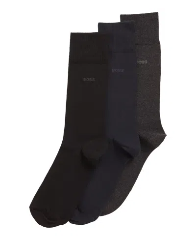 Hugo Boss Boss Men's Regular-length Socks, Pack Of 3 In Open Misc
