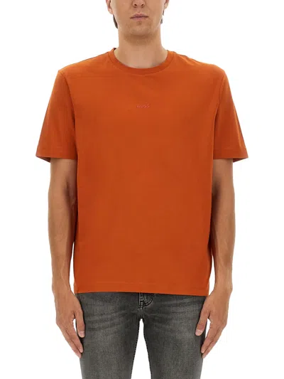 Hugo Boss Boss Men Relaxed Fit T-shirt In Orange