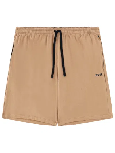 Hugo Boss Boss Men Shorts With Logo In Brown