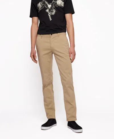 Hugo Boss Boss Men's Slim-fit Trousers In Light,pastel Brown