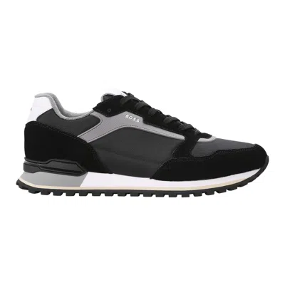 Pre-owned Hugo Boss Boss Men's Sneaker - Parkour-l Runn Sdnyt, Athletic Shoe, Material Mix, Logo In Black
