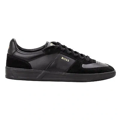 Pre-owned Hugo Boss Boss Men's Sneakers Low - Brandon Tenn Sdvlt , Shoe, Real Leather, Logo Black