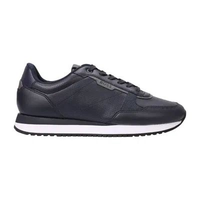 Pre-owned Hugo Boss Boss Men's Sneakers Low - Kai Runn Ltpf , Trainers, Leisure, Mixed Material, L In Blue