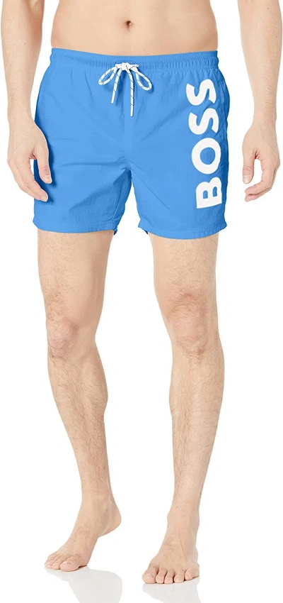 Hugo Boss Boss Men's Standard Octopus Swim Trunks In Blue