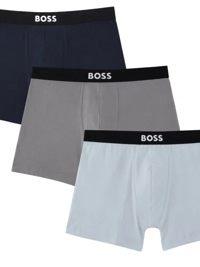 Hugo Boss Boss Men's Stretch Cotton Boxer Briefs 3-pack In Blue