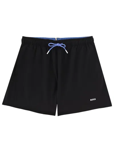 Hugo Boss Boss Men Swimsuit With Logo In Black