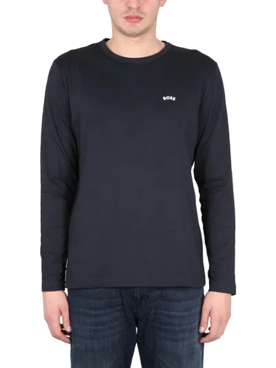Hugo Boss Boss Men T-shirt With Logo In Blue