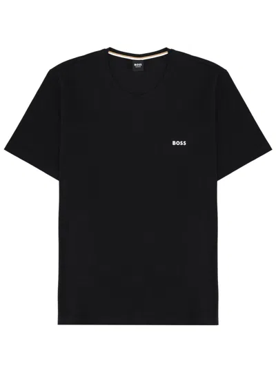 Hugo Boss Boss Men T-shirt With Logo In Black