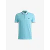 Hugo Boss Mens Turquoise/aqua Logo-embroidered Stripe Cotton-piqué Polo Shirt Xxl