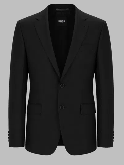 Hugo Boss Tailored Notch Lapel Single Breasted Suit In Black