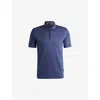Hugo Boss Mens Boss Contrast-trim Slim-fit Cotton Polo Shirt In Navy