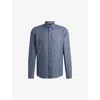 Hugo Boss Boss Mens Navy Regular-fit Geometric-print Chambray Shirt