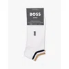 Hugo Boss Boss Mens White Branded Pack Of Two Cotton-blend Socks