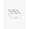 Hugo Boss Three-pack Of Stretch-cotton Trunks With Logo Waistbands In White