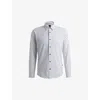 Hugo Boss Geometric-print Cotton-blend Shirt In White