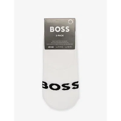 Hugo Boss Boss Logo Cotton-blend Trainer Socks In White