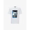 Hugo Boss Cotton-blend T-shirt With Skate Artwork Front And Back In White