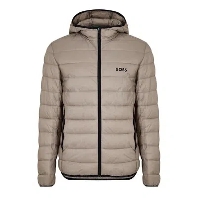 Pre-owned Hugo Boss Boss Mens Jacket Outerwear Puffer - Heavyweight Collared Lightweight In Lght/pasgreen 334