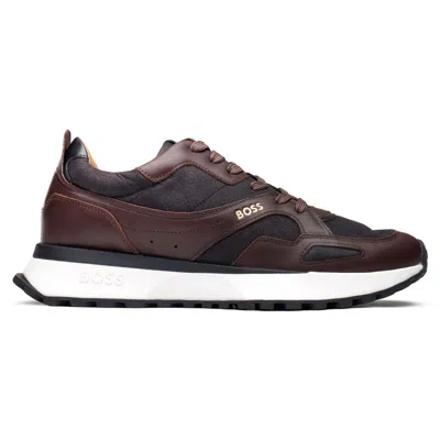 Pre-owned Hugo Boss Boss Mens Jonah Runn Casual Sneakers Brown
