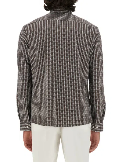 Hugo Boss Boss Micro Check Pattern Shirt In Multi