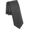 Hugo Boss Boss Micropattern Silk Blend Tie In Black
