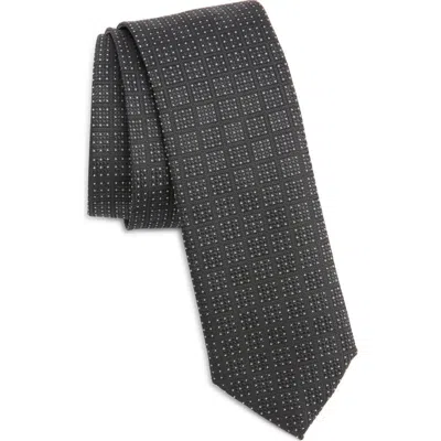 Hugo Boss Boss Micropattern Silk Blend Tie In Black
