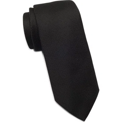 Hugo Boss Boss Micropattern Silk Blend Tie In Black