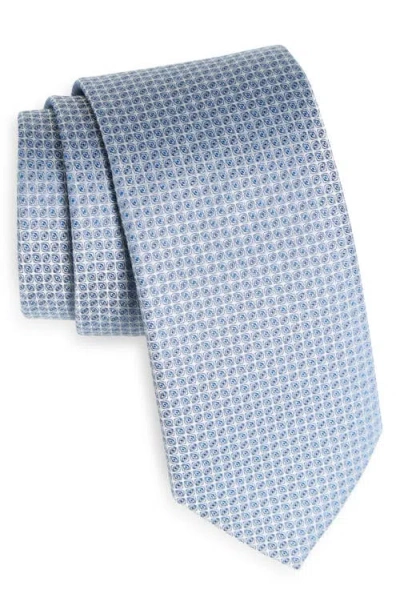 Hugo Boss Boss Micropattern Silk Blend Tie In Blue