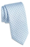 Hugo Boss Boss Micropattern Silk Blend Tie In Light Blue