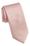Hugo Boss Boss Micropattern Silk Blend Tie In Light Pink