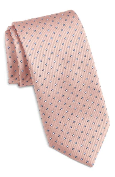 Hugo Boss Boss Micropattern Silk Blend Tie In Light Pink