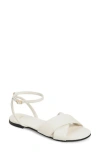 Hugo Boss Boss Millie Ankle Strap Sandal In Open White