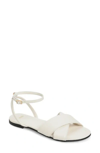 Hugo Boss Boss Millie Ankle Strap Sandal In Open White