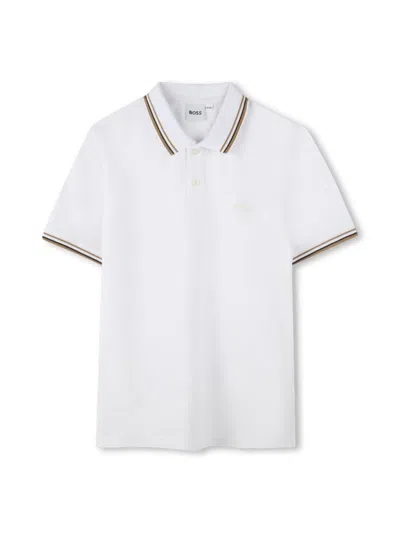 Hugo Boss Boss Mini Polo Shirt For Boys In White
