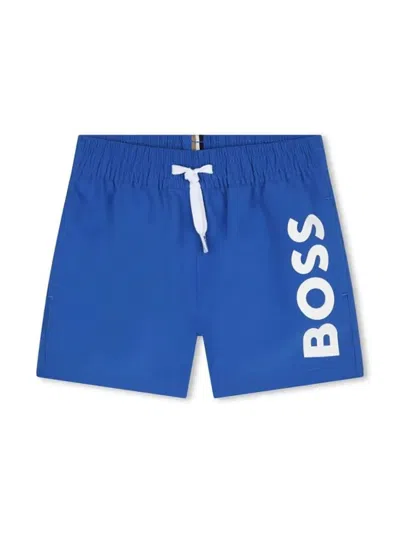 Hugo Boss Boss Mini Surfer Swim Trunks In Blue