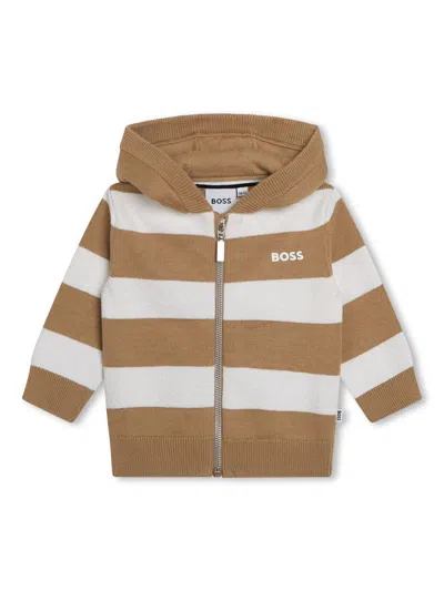 Hugo Boss Kids' Boss Mini Tricot Cardigan For Boys In Animal Print