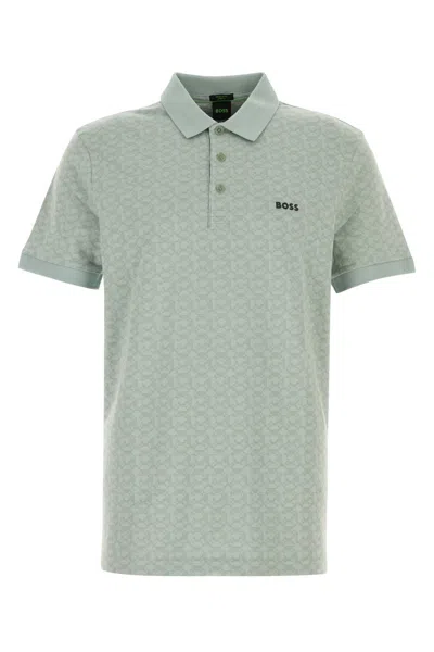 Hugo Boss Boss Mint Green Stretch Cotton Polo Shirt In Multi