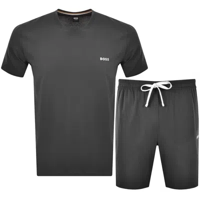 Hugo Boss Boss Mix And Match T Shirt And Short Set Grey In Black