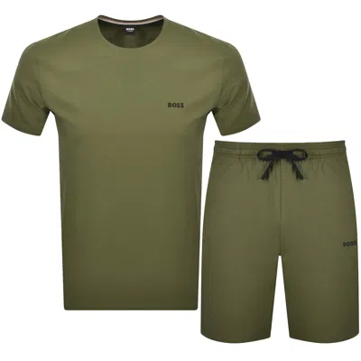 Hugo Boss Boss Mix And Match T Shirt And Short Set Khaki