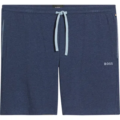 Hugo Boss Boss Mix Match Stretch Cotton Pajama Shorts In Blue