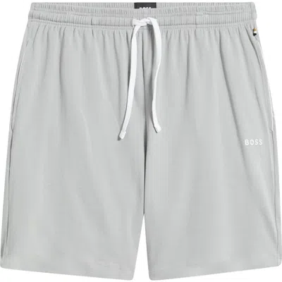 Hugo Boss Boss Mix Match Stretch Cotton Pajama Shorts In Gray