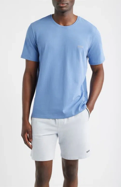 Hugo Boss Boss Mix Match Stretch Cotton Pajama T-shirt In Blue