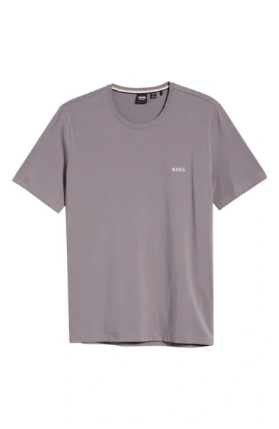 Hugo Boss Boss Mix Match Stretch Cotton Pajama T-shirt In Gray