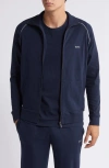 Hugo Boss Boss Mix Match Zip Jacket In Dark Blue