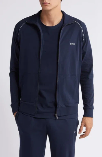 Hugo Boss Boss Mix Match Zip Jacket In Dark Blue
