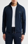 Hugo Boss Boss Mixmatch Z 1 Knit Jacket In Dark Blue